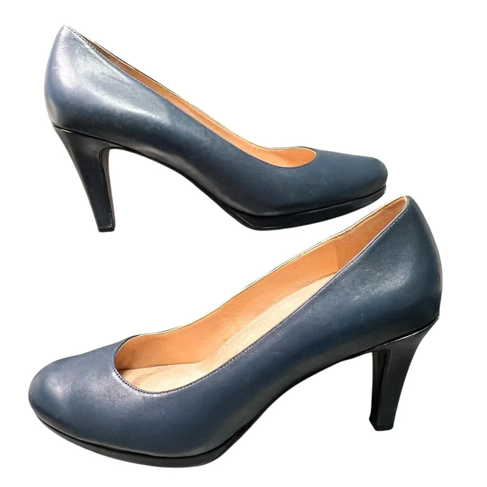 Naturalizer Michelle Leather Pumps Womens 11M Navy Blue 3.5